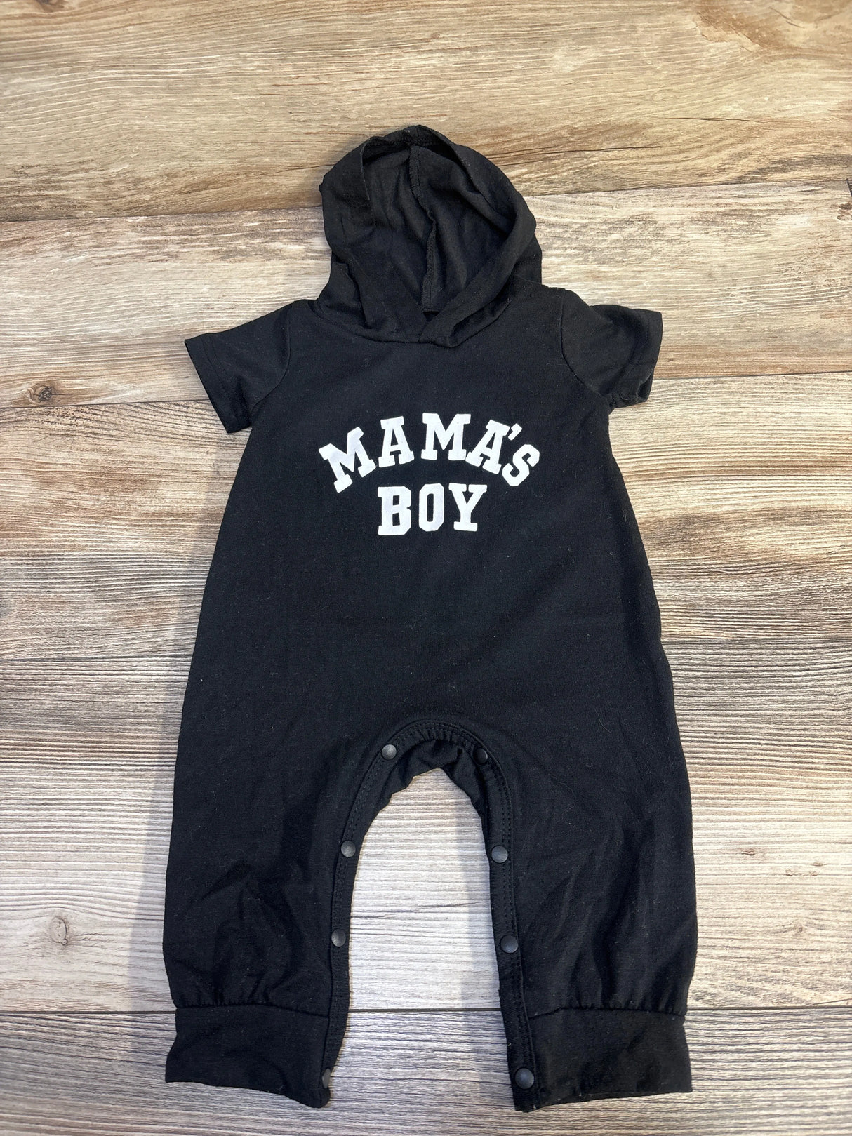 Mama's Boy Hooded Coverall Black sz 3-6m