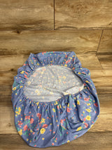 Bassinet Fitted Sheet, Blue Floral Print
