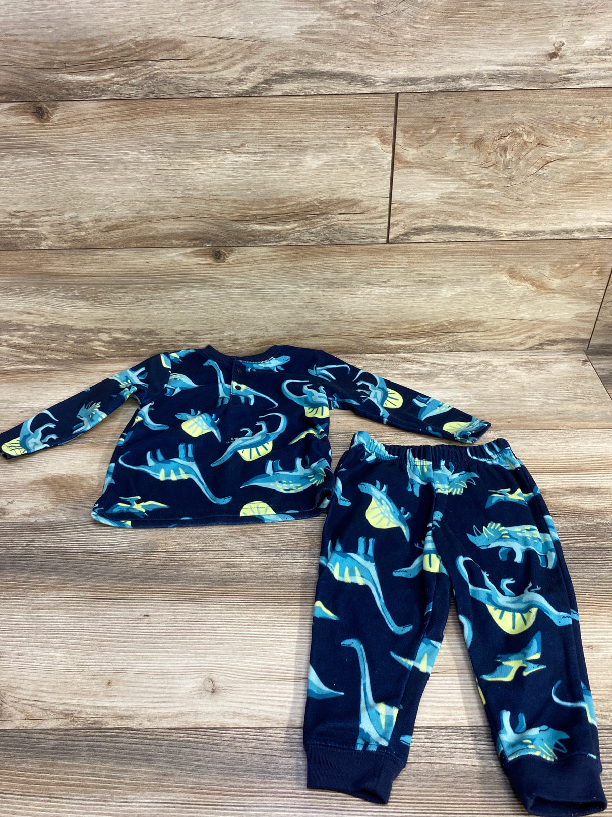 Just One You 2pc Henley Dinosaur Pajama Set Navy sz 18m