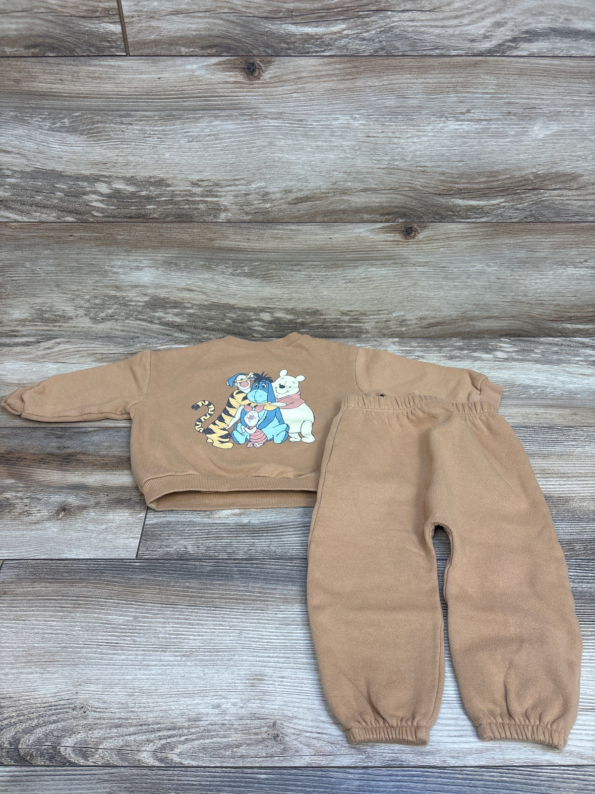 Disney Baby 2pc Winnie The Pooh Sweatshirt & Joggers Tan sz 12-18m
