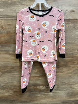 NEW Modern Kids 2pc Velour Halloween Ghost Pajama Set Pink sz 4T