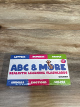 ABC & More realistic learning flashcards box for toddlers, educational letters, numbers, shapes.