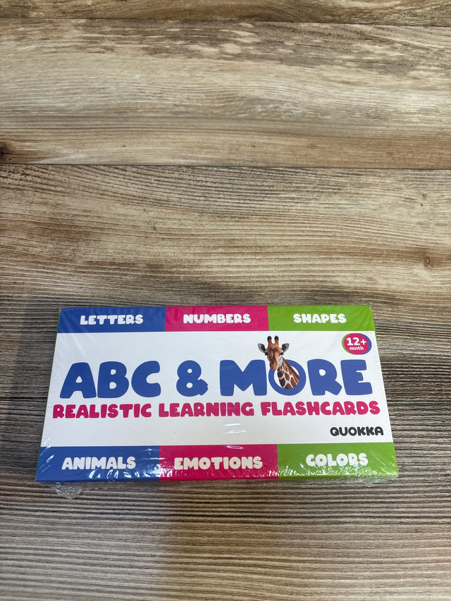 ABC & More realistic learning flashcards box for toddlers, educational letters, numbers, shapes.