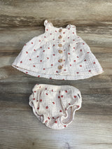 Rabbit + Bear 2pc Ladybug Dress & Bloomers Cream sz 0-3m