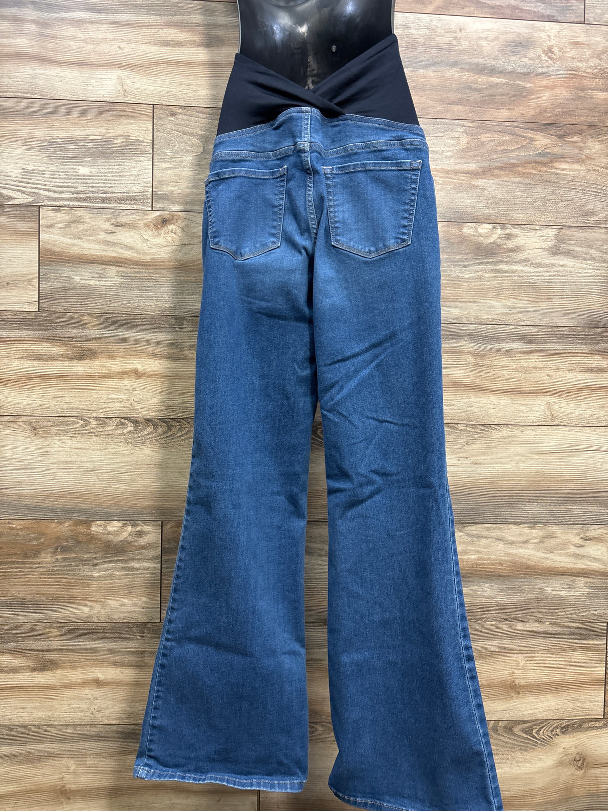 Isabel Maternity Crossover Panel Flare Jeans Blue sz Medium
