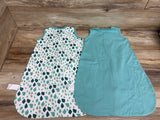Sweet Dolphin 2pk 0.5TOG Sleep Sacks Teal sz 0-6m