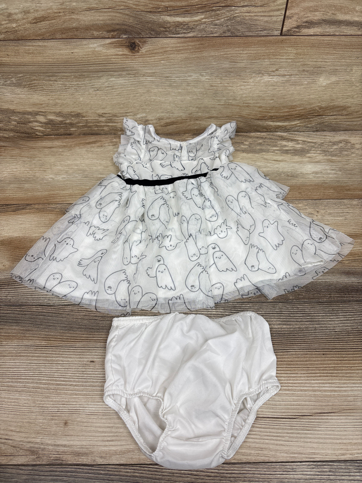 Cat & Jack 2pc Ghost Tulle Dress & Bloomers Set White sz 12m