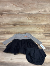 NEW Carter's 2pc Striped Boo Tulle Dress & Bloomers Set Black/White sz 24m