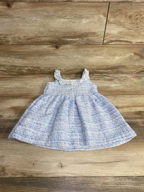 Janie and Jack Eyelet Ruffle Tweed Dress Blue sz 2T - Me n Mommy To Be