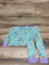 Little Sleepies 2pc Bamboo Mermaid Pajama Set Teal sz 3T