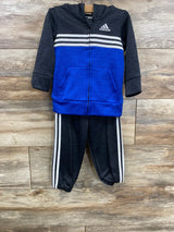 Adidas 2pc Pull Over Hoodie & Joggers Set Grey sz 18m