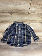 Old Navy Plaid Button Up Flannel Grey sz 3T