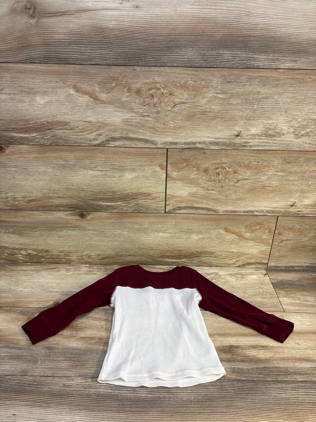 Cat & Jack Waffle Knit Long Sleeve Shirt Maroon sz 2T