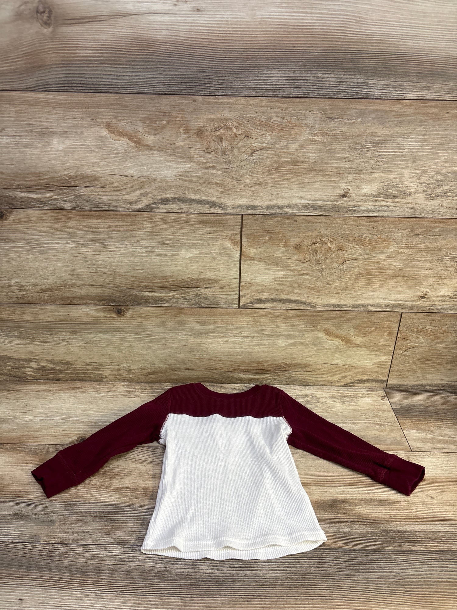 Cat & Jack Waffle Knit Long Sleeve Shirt Maroon sz 2T