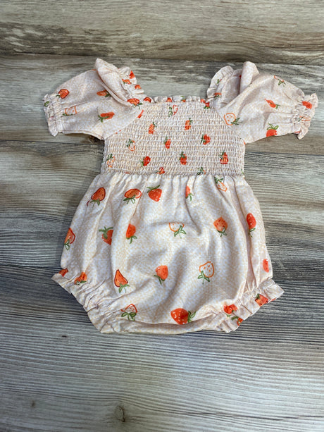 JessaKae Berry Basket Romper Peach sz 9-12m - Me n Mommy To Be