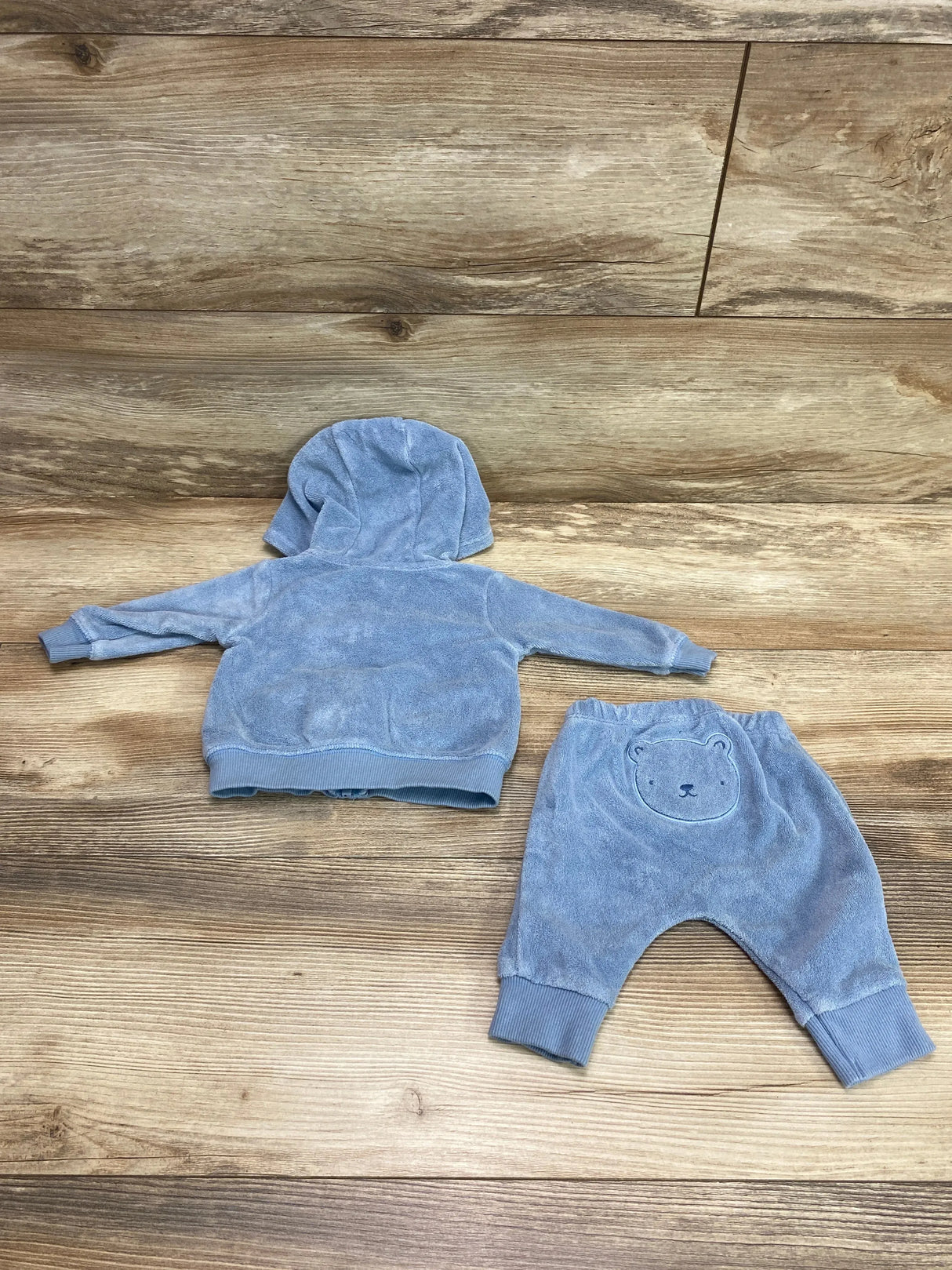 Carter's 2pc Terry Cloth Hoodie & Pants Blue sz Newborn