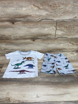 Little Hand 2pc Dino Pajama Short Set White sz 3T