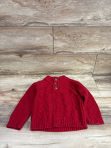 Cat & Jack Chunky Knit Henley Sweater Red sz 3T