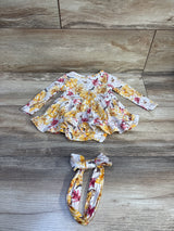 Little Legends 2pc Pumpkin Bodysuit Dress & Headband Set White sz 0-3m