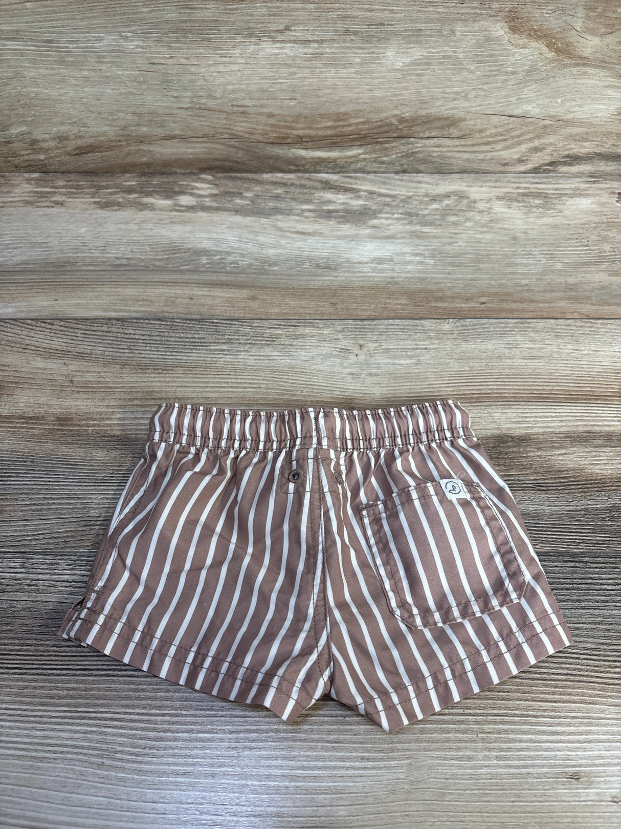 Little Planet Striped Swim Trunks Brown sz 9m