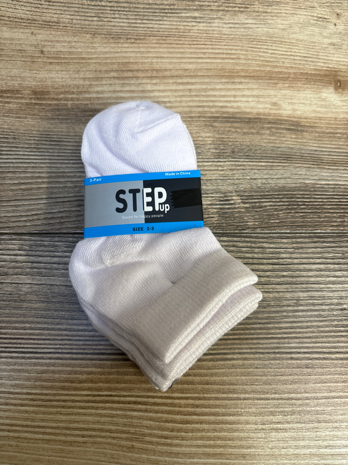 NEW Step Up Socks White 3pk sz 2-3