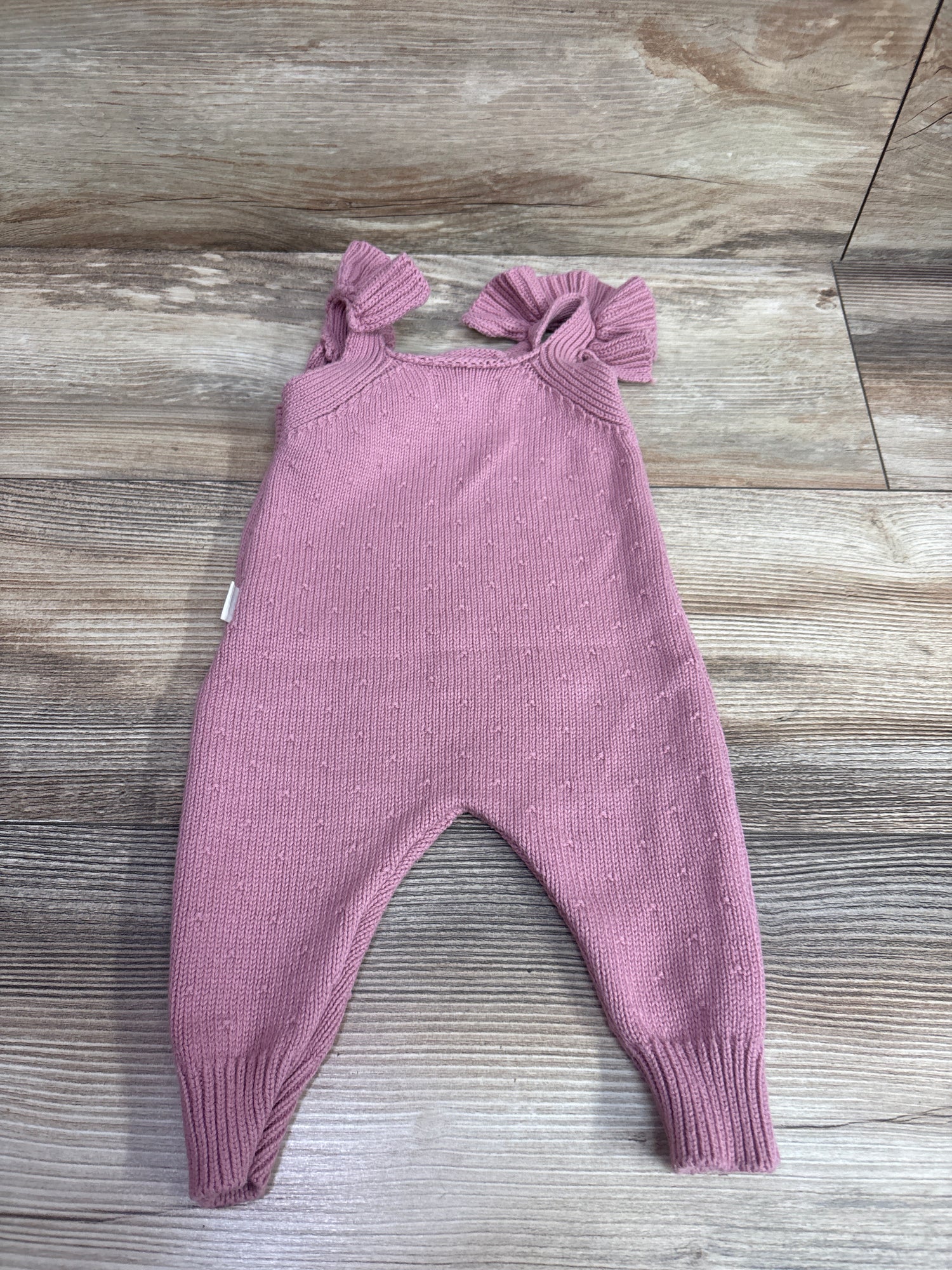 Rabbit + Bear Organic Knit Overalls Pink sz 0-3m