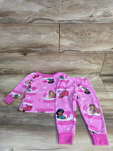 Disney 2pc Velour Princess Pajama Set Pink sz 2T