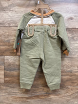 NEW Chick Pea 2pc Lion Sweatshirt & Joggers Set Green sz 6-9m