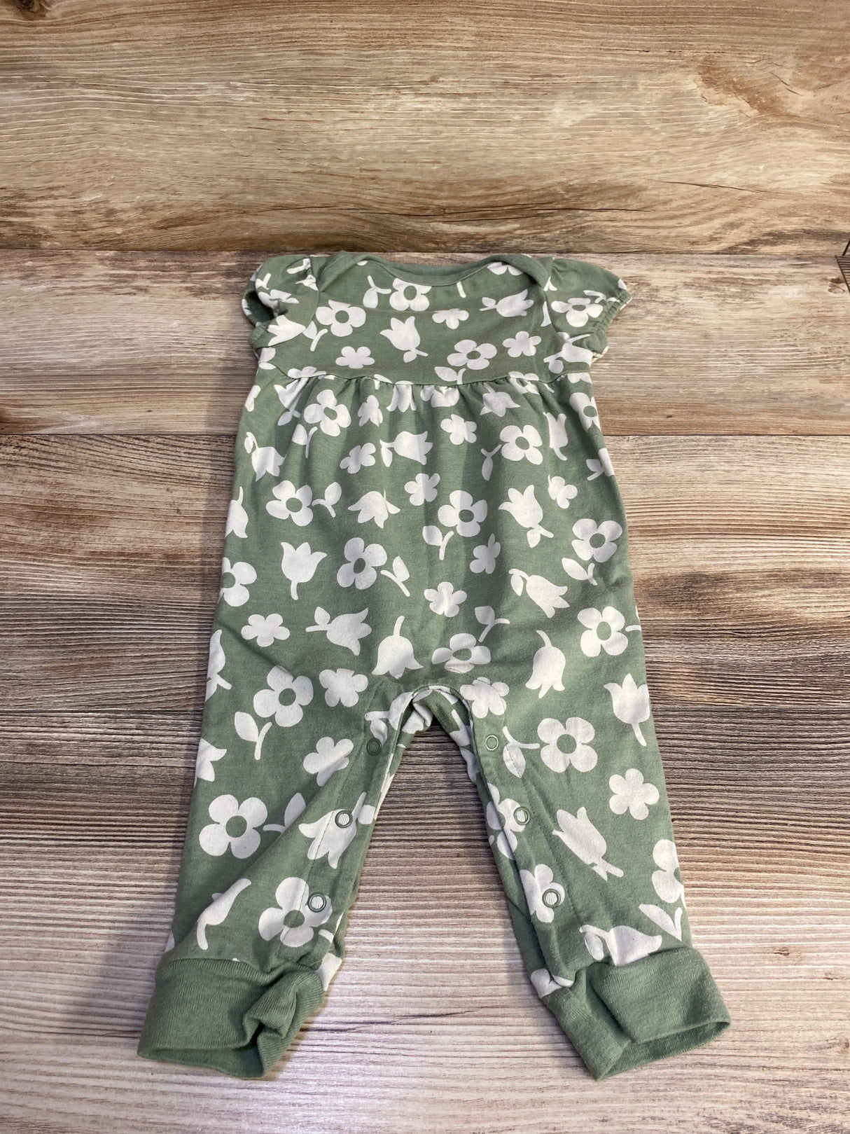Cat & Jack Floral Romper Green sz 3-6m - Me n Mommy To Be