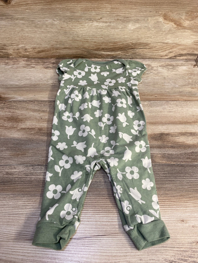 Cat & Jack Floral Romper Green sz 3-6m - Me n Mommy To Be