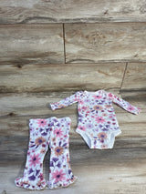 Huggies 2pc Floral Bodysuit & Pants Set White sz 3m