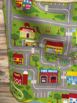 HUAHOO City Street Map Kids' Rug Green 39" x 39"