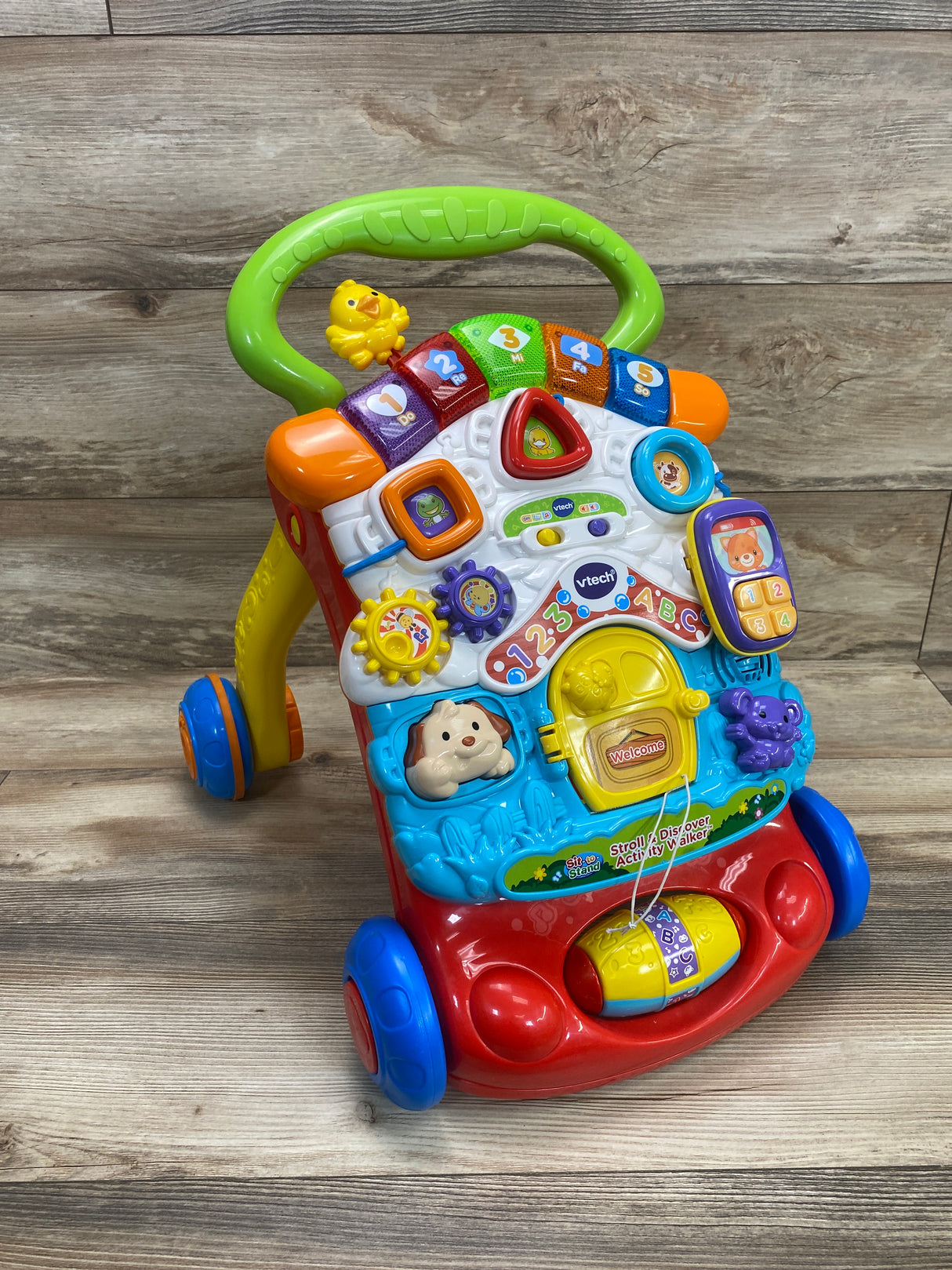 VTech Sit To Stand Stroll and Discover Activity Walker Green