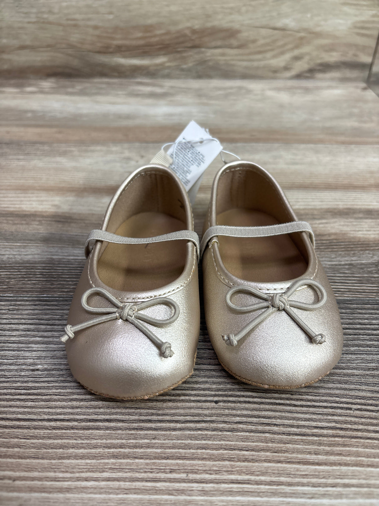 NEW Old Navy Metallic Faux-Leather Ballet Flats Gold sz 4/5c