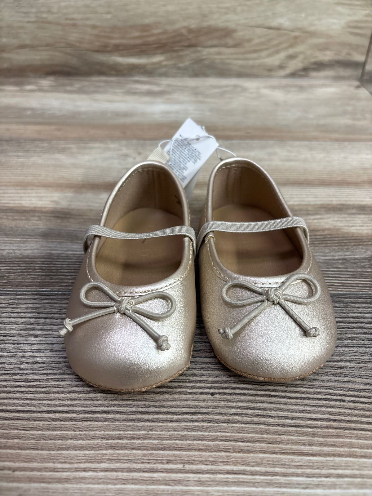NEW Old Navy Metallic Faux-Leather Ballet Flats Gold sz 4/5c
