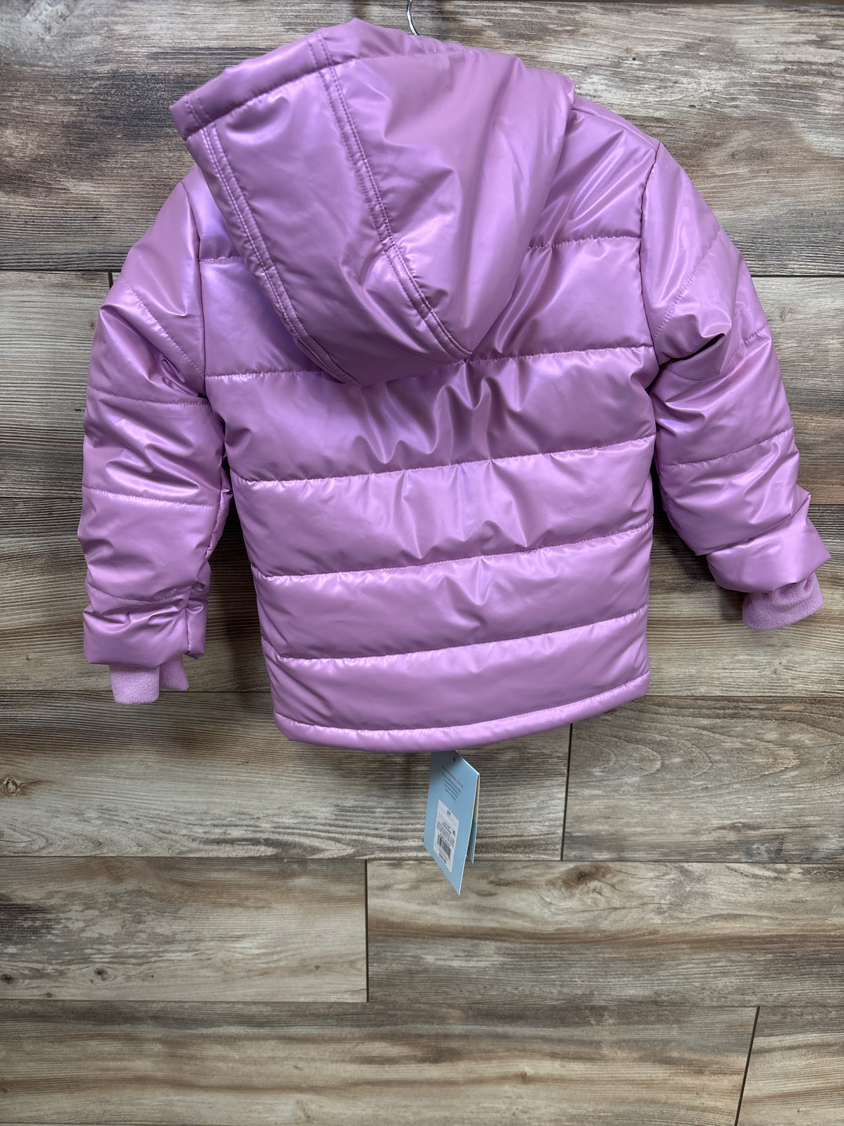 NEW Cat & Jack Shiny Heavyweight Hooded Puffer Jacket Lavender sz 5T