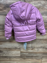 NEW Cat & Jack Shiny Heavyweight Hooded Puffer Jacket Lavender sz 5T