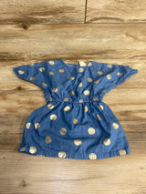 Cotton On Kids Polka Dot Chambray Dress Blue sz 12m