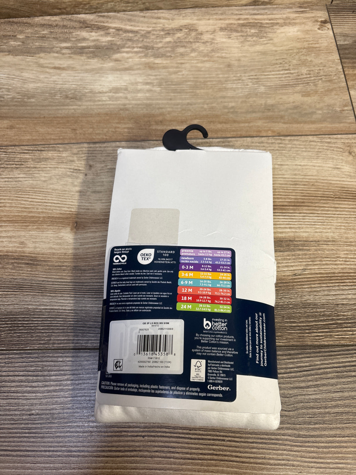 NEW Gerber 3pk Bodysuit Set White sz 6-9m