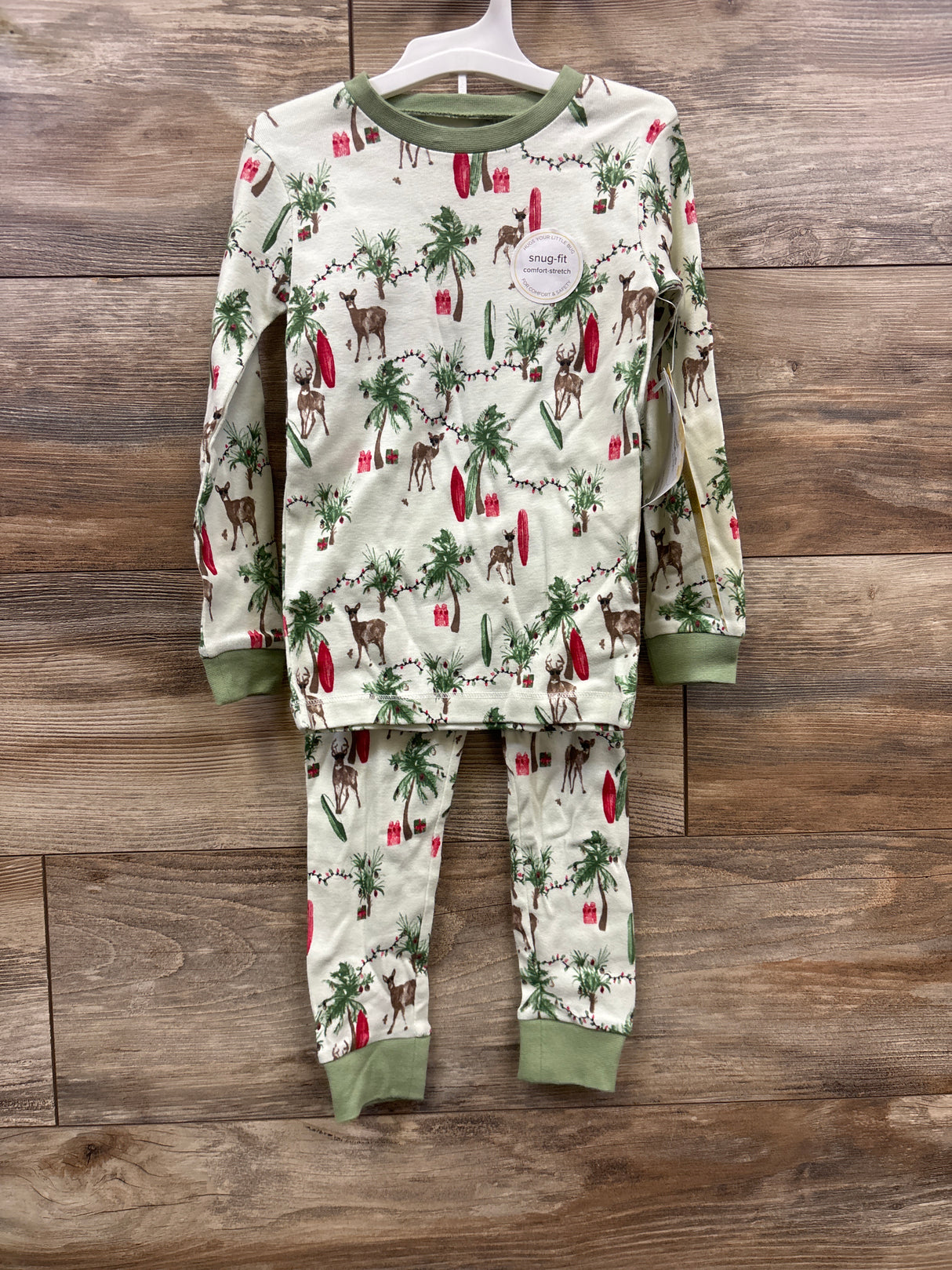 NEW Burt's Bees 2pc Christmas Pajama Set Sage sz 3T