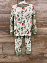 NEW Burt's Bees 2pc Christmas Pajama Set Sage sz 3T