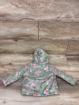 Penelope Mack Floral Fleece Lined Waterproof Jacket Green sz 12m