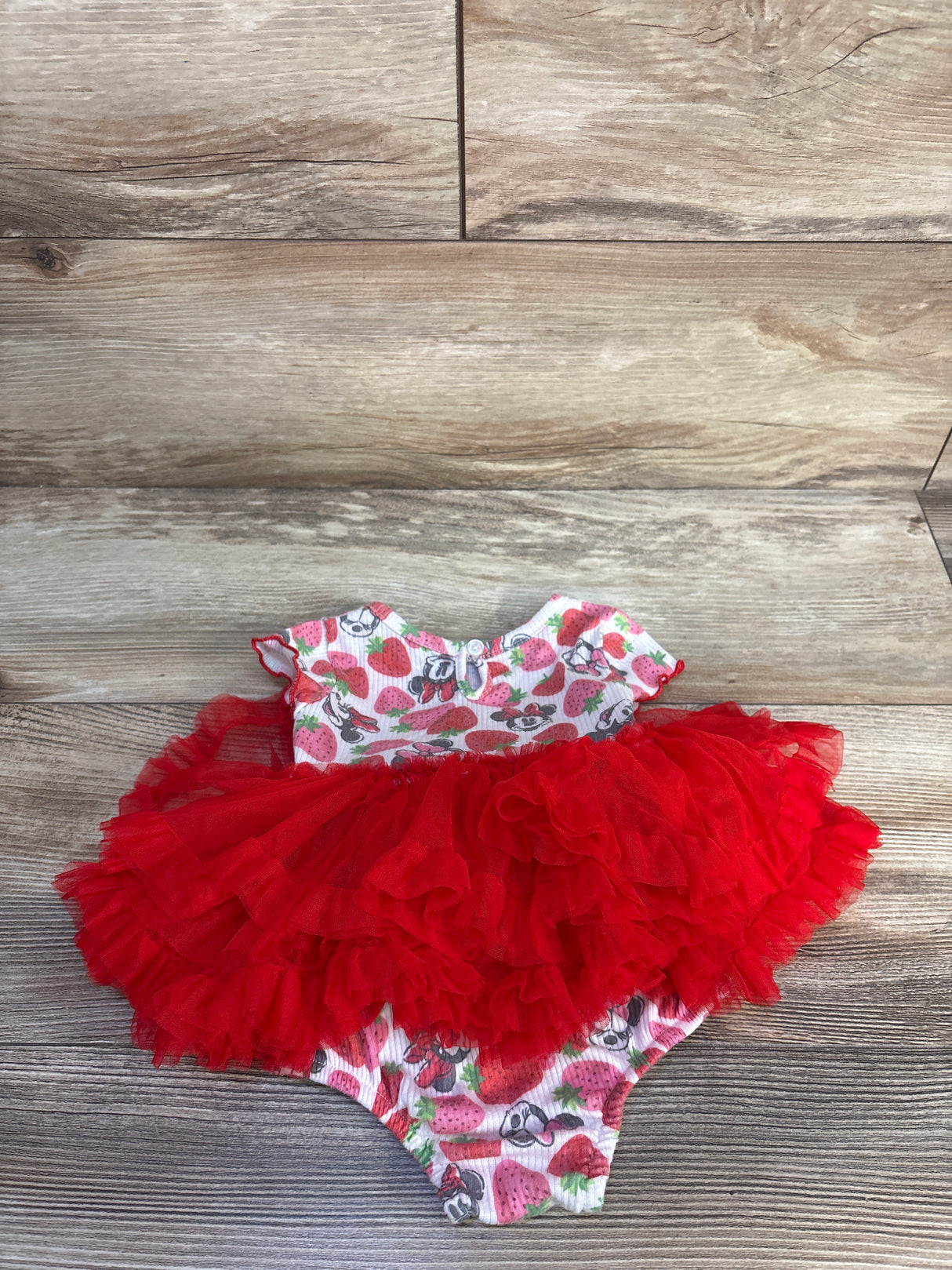 Disney Baby Minnie Mouse Ribbed Tutu Bodysuit White sz 3/6m