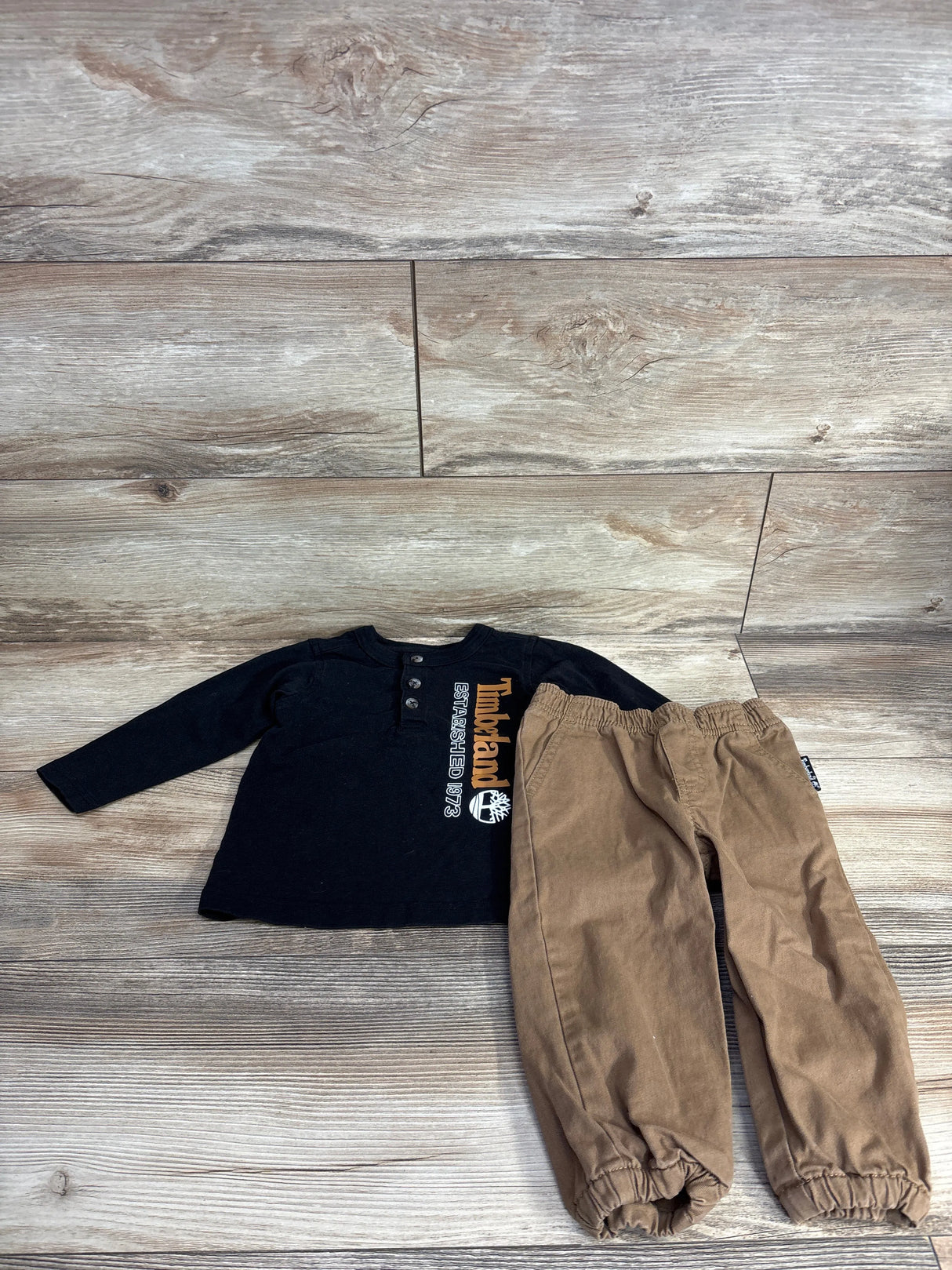 Timberland 2pc Shirt & Bottoms Set Black sz 18m