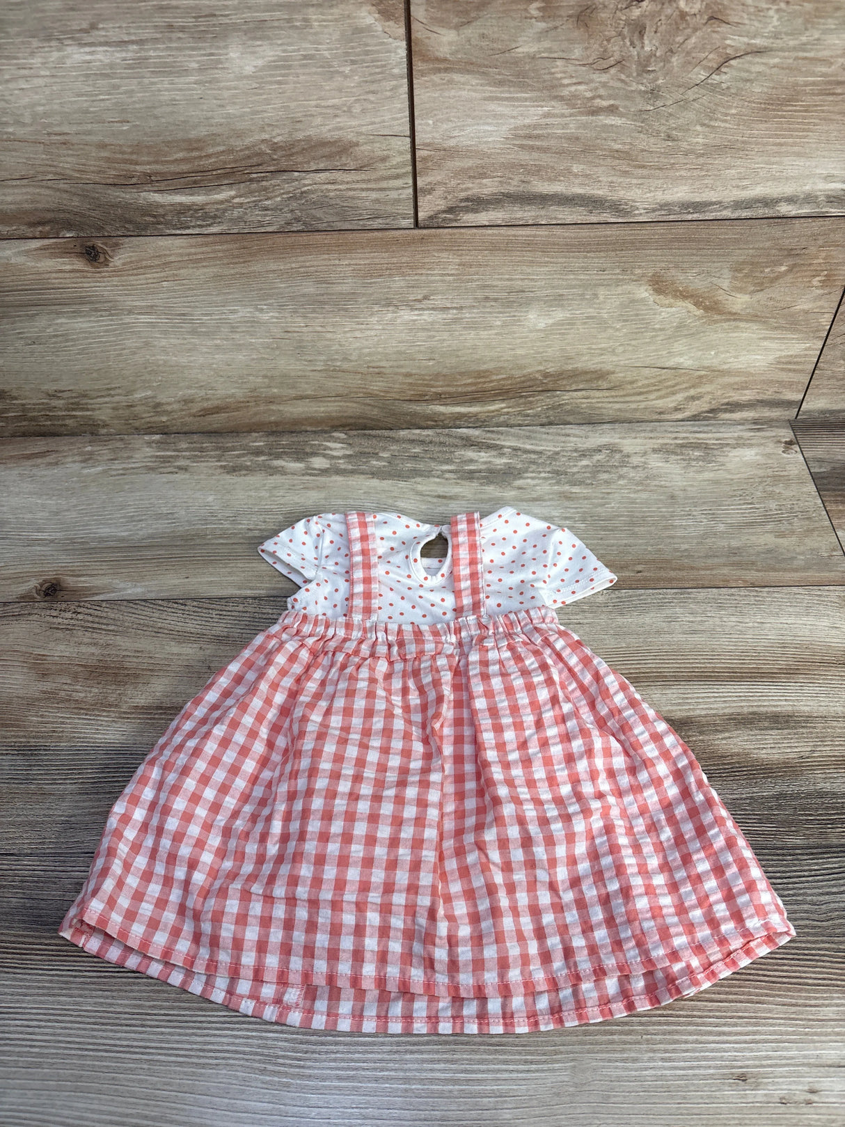 Just Lizzy 2pc Polka Dot Bodysuit & Seersucker Dress Set White sz 3m
