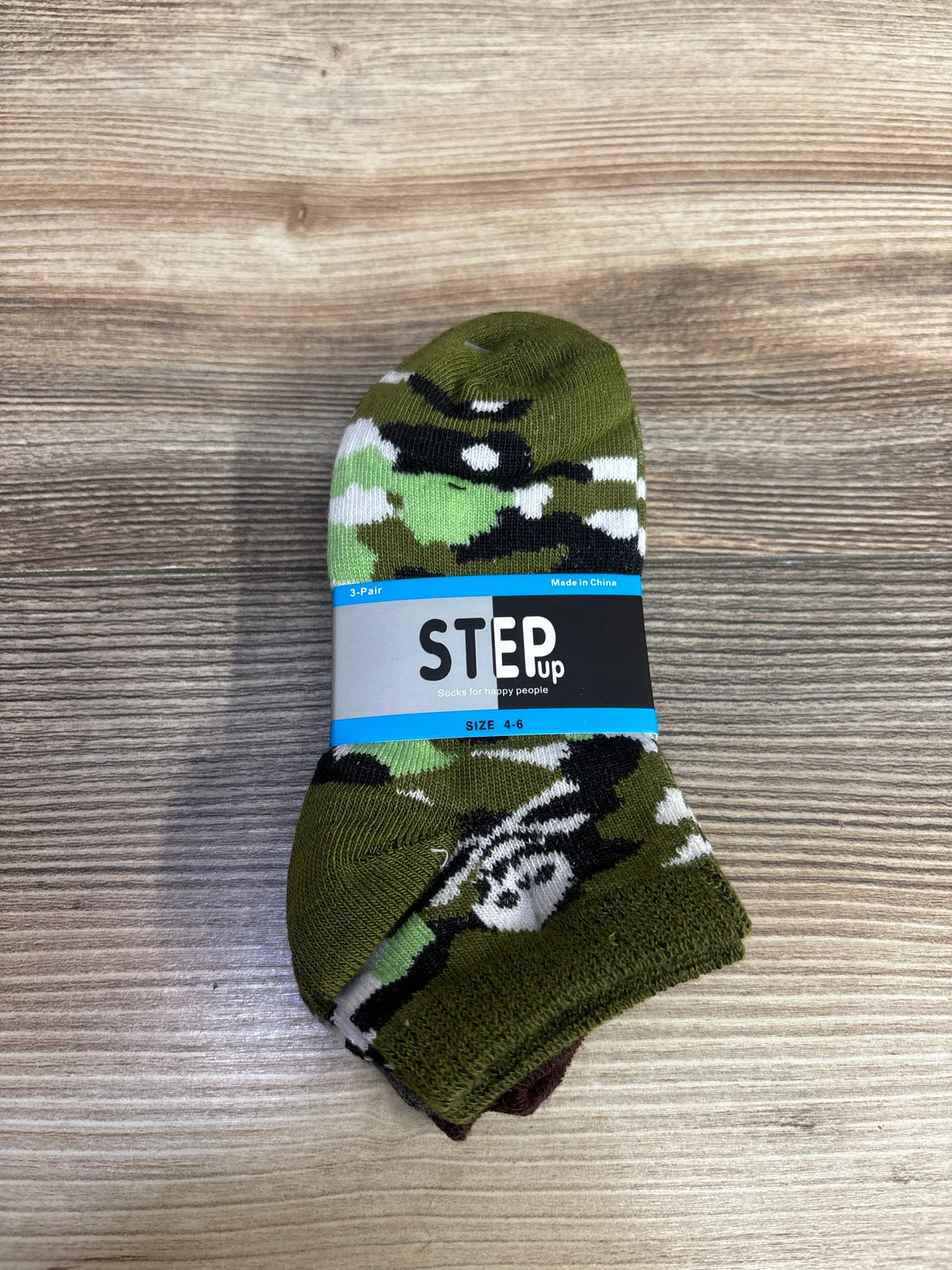 NEW Step Up Socks Camo 3pk sz 4-6