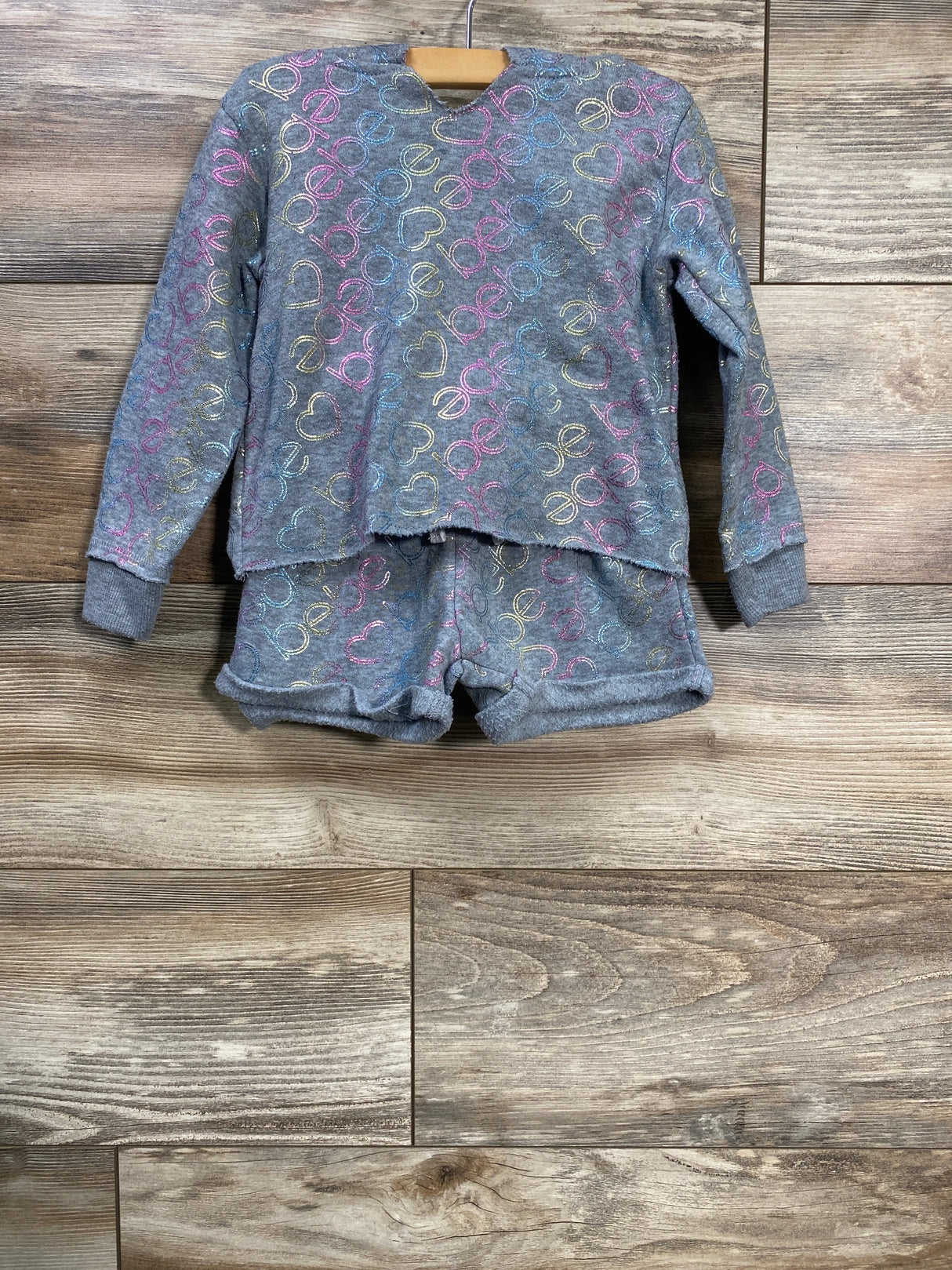 Bebe 2pc Hoodie & Shorts Grey sz 2T