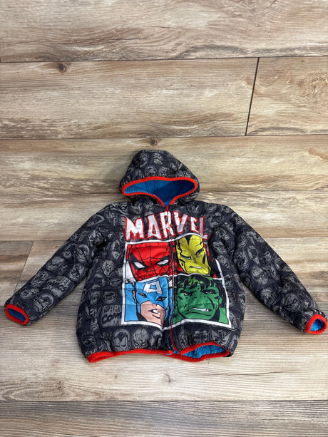 Marvel Avengers Reversible Hooded Jacket Black sz 4T - Me n Mommy To Be