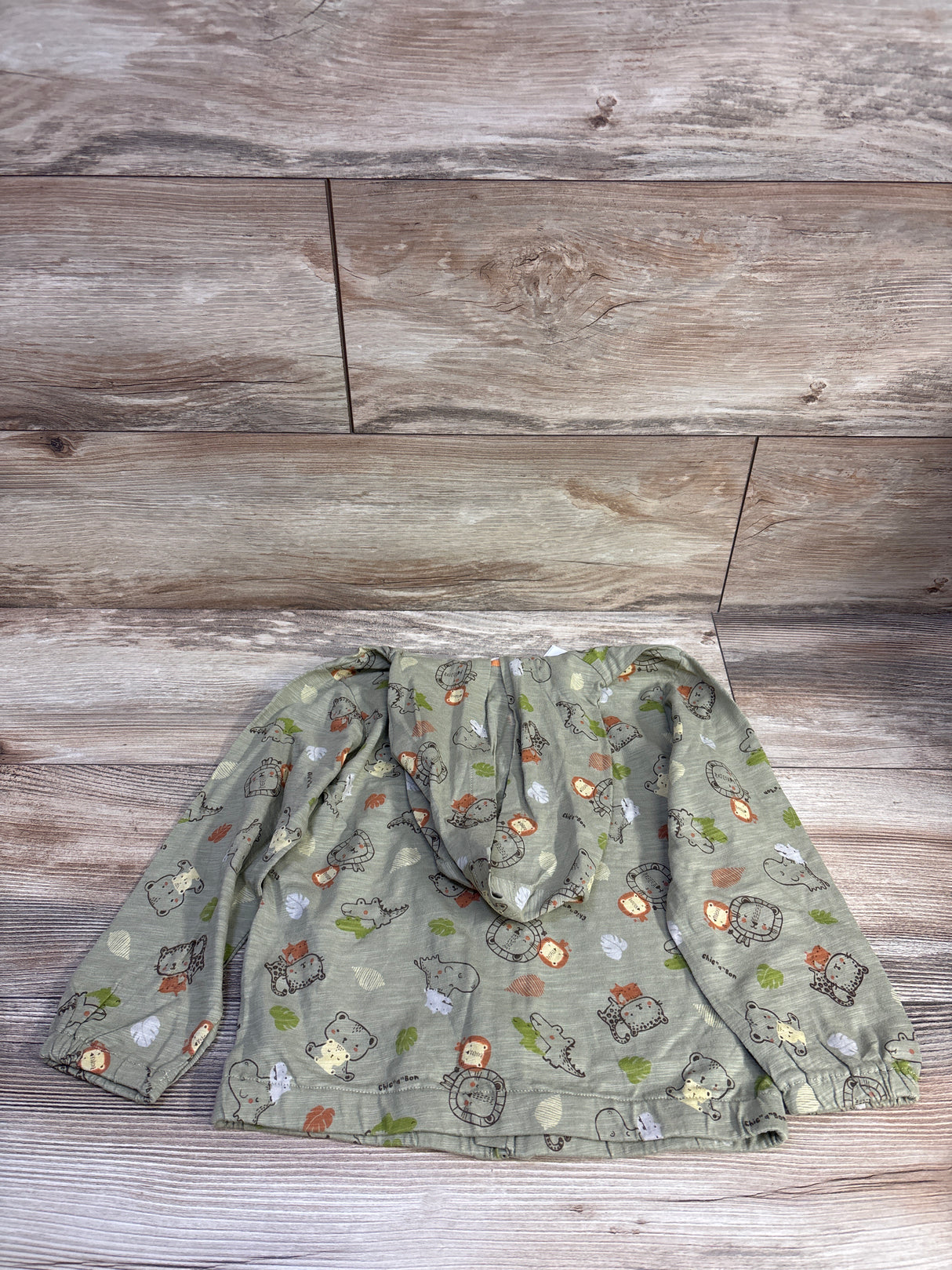 NEW Chic A Bon Animal Print Zip-Up Jacket Green sz 5T