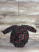 NEW Cat & Jack Floral Metallic Bubble Romper Black sz 6-9m